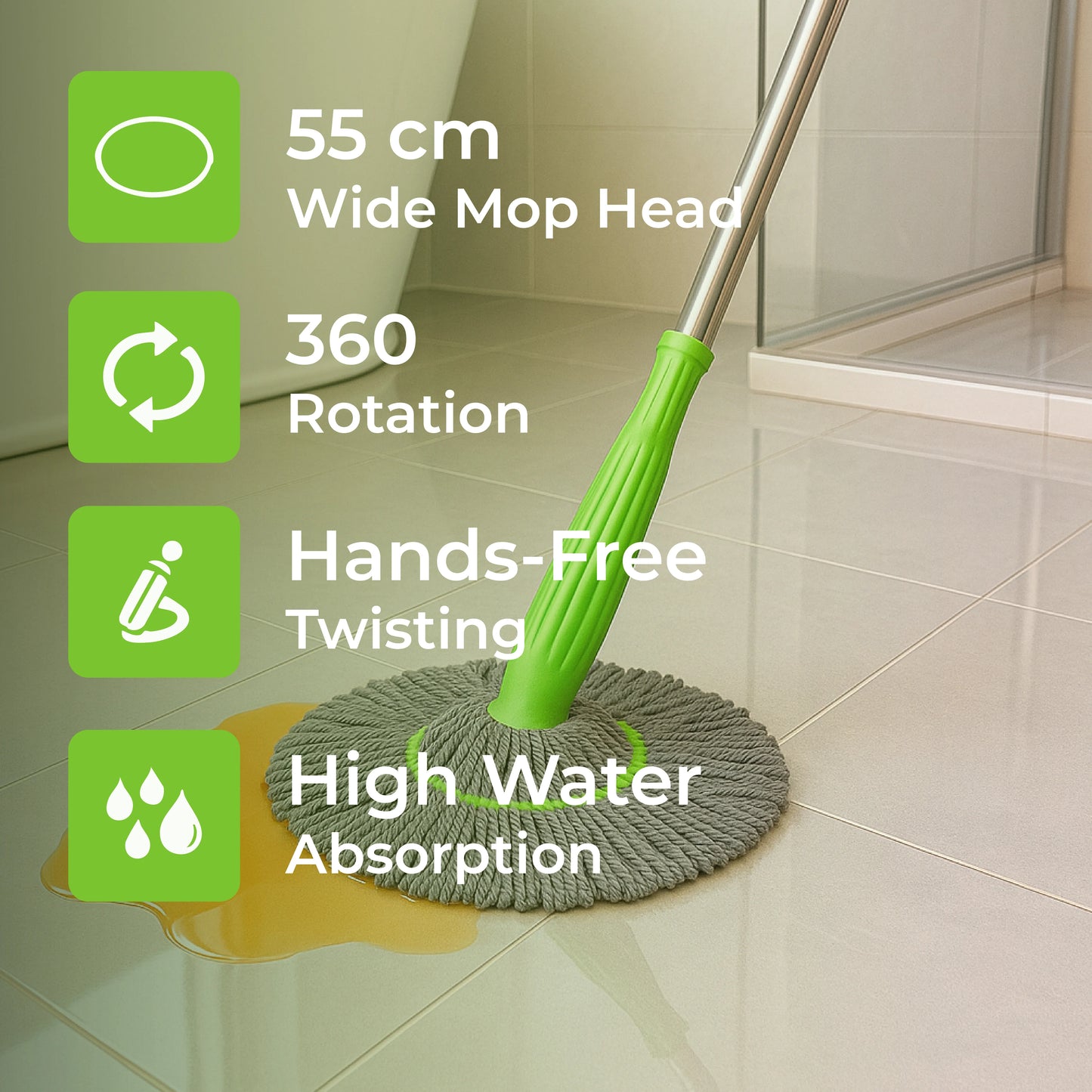 Self-twisting Water Rotating Mop | New floor cleaning Mop